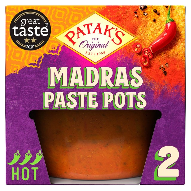 Patak's Madras curry paste 2 x 70g, imported from the UK
