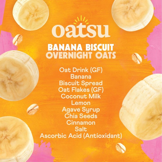 Oatsu banana biscuit overnight oats 160g, imported from the UK