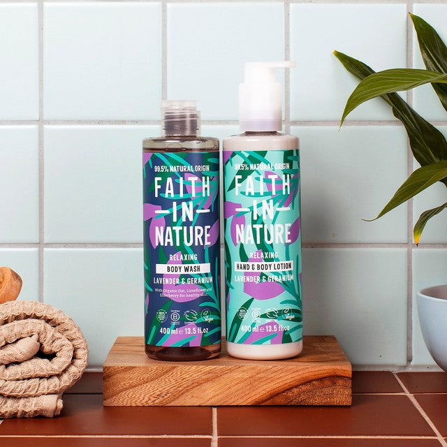 Faith In Nature lavender and geranium body wash 400ml - British product