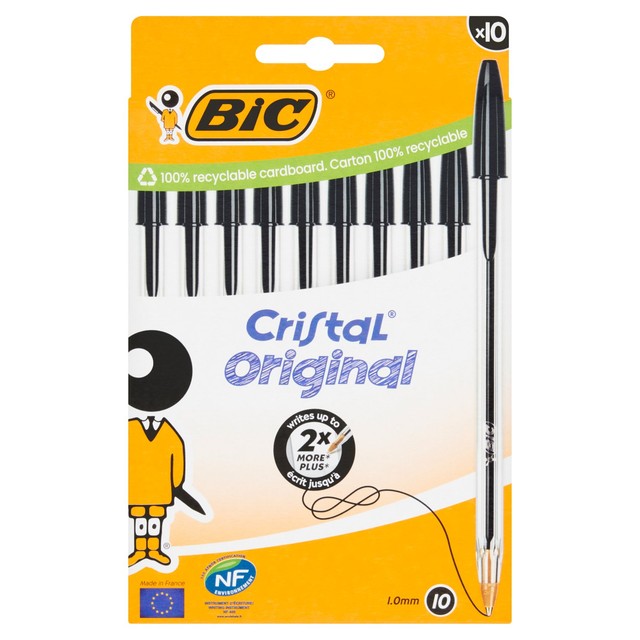 BIC Cristal ballpoint pens black box of 10 - British product