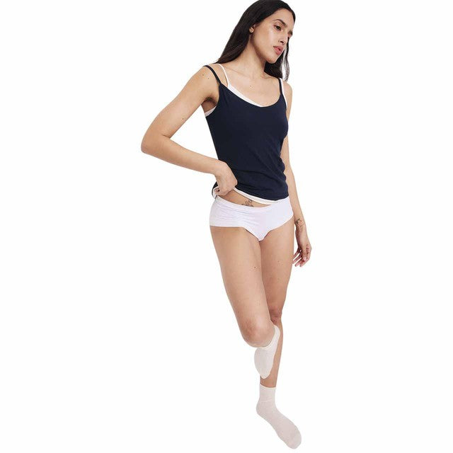 M&S women's cotton rich strappy vests Navy size 10, imported from the UK