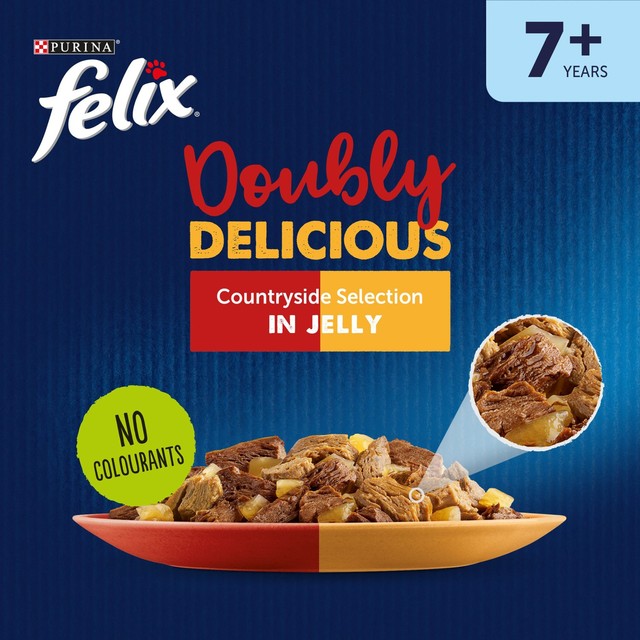 Felix Doubly Delicious 7+ Countryside Selection wet cat food 12 x 85g - British product