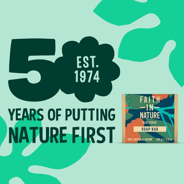 Faith in Nature blue cedar soap bar 100g - British product