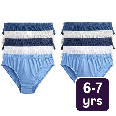 M&S Blue Nautical Briefs 6-7 Years Blue Mix Children's Cotton Briefs