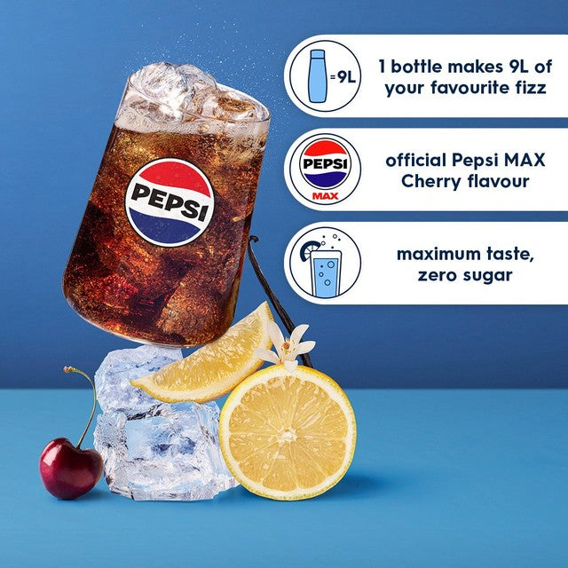 SodaStream Pepsi Max Cherry Syrup 440ml (British brand)