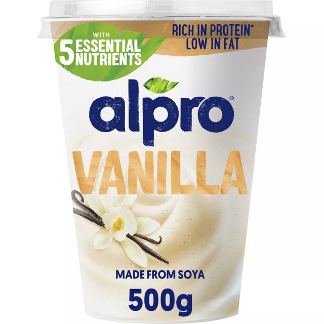 Alpro vanilla dairy-free soya yoghurt alternative 500g - British product