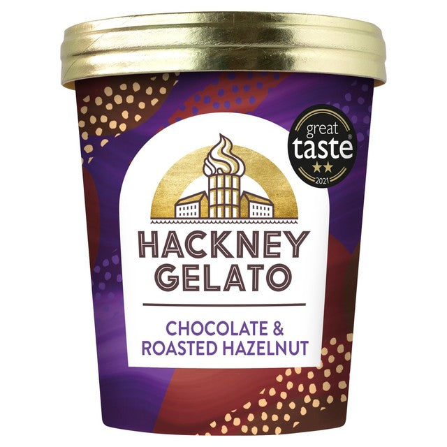 Hackney Gelato chocolate and roasted hazelnut gelato 460ml, UK version