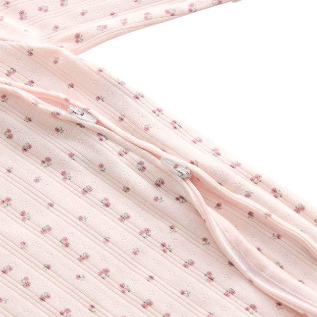 M&S autumnal floral pale blush baby sleepsuit 0-3 months, imported from the UK