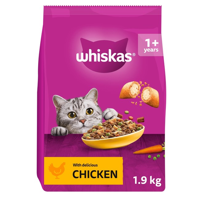 Whiskas chicken adult dry cat food 1.9kg (British brand)