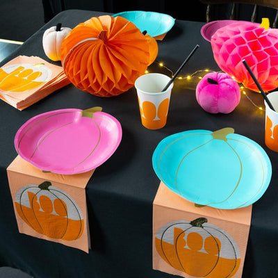 Tasses en papier Halloween Citrouille Talking Tables, lot de 8