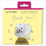 Woodmansterne Quentin Blake Elephant Thank You Cards pack, imported from the UK