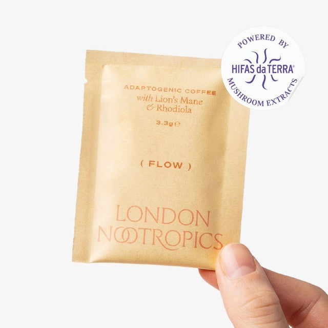 London Nootropics adaptogenic coffee selection box Flow, Zen and Mojo 12 sachets, UK version