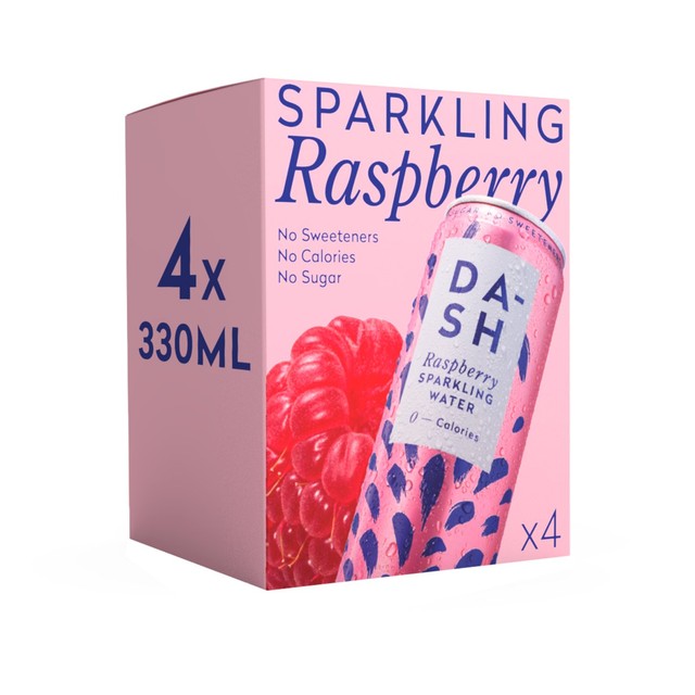 Dash Raspberry Sparkling Water 330ml multipack - British product