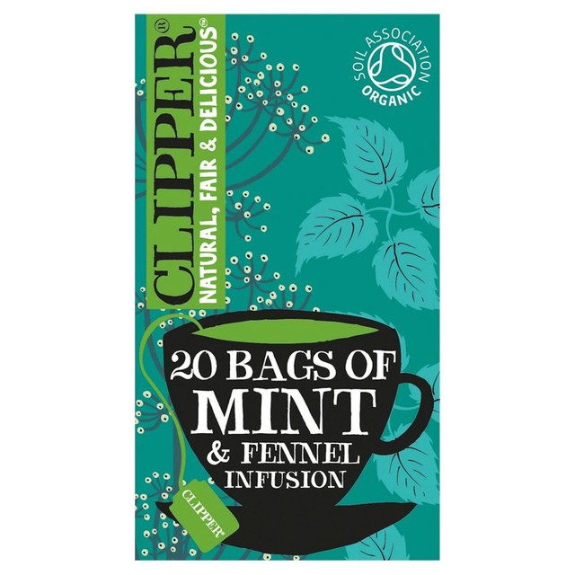 Clipper after dinner mints organic double mint & fennel infusion herbal tea bags 20 tea bags - British product