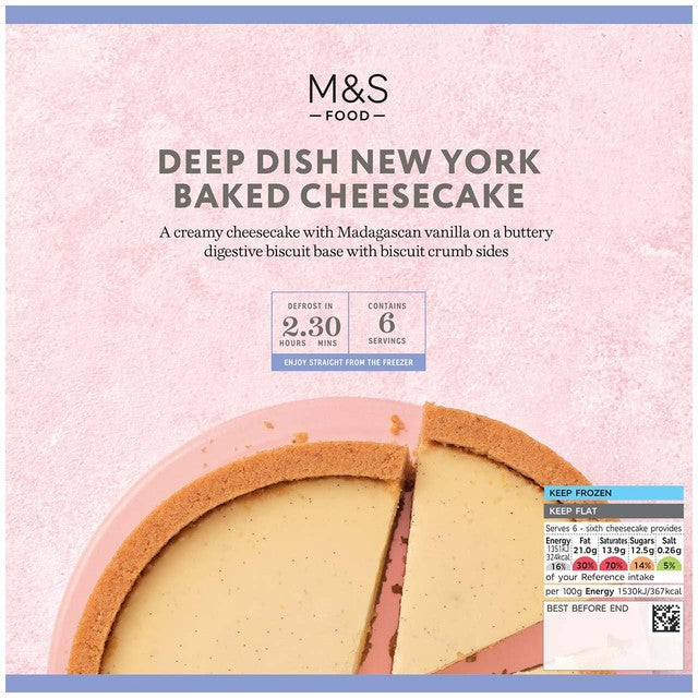 M&S baked vanilla cheesecake 530g, imported from the UK