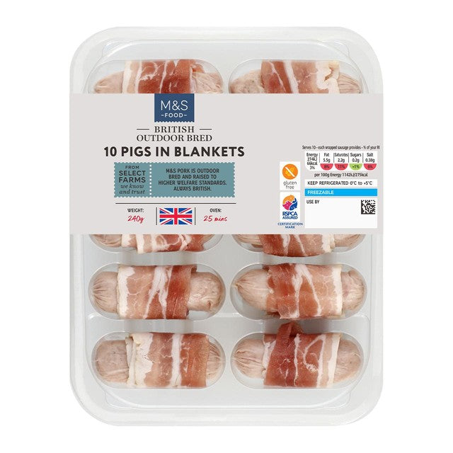 M&S British Outdoor Bred pigs in blankets 240g - British product