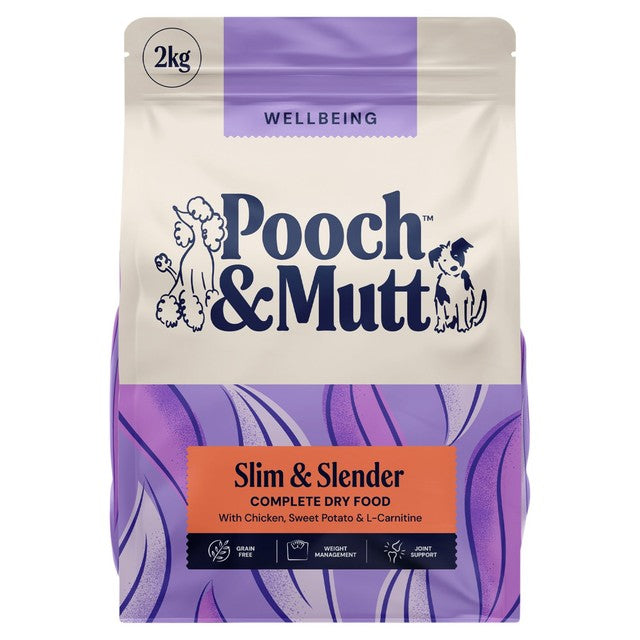 Pooch & Mutt Slim & Slender dry dog food 2kg, imported from the UK