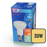 TCP LED spotlight bulb with small screw E14 cap (British brand)