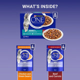 Purina One Senior cat food 8x85g, imported from the UK