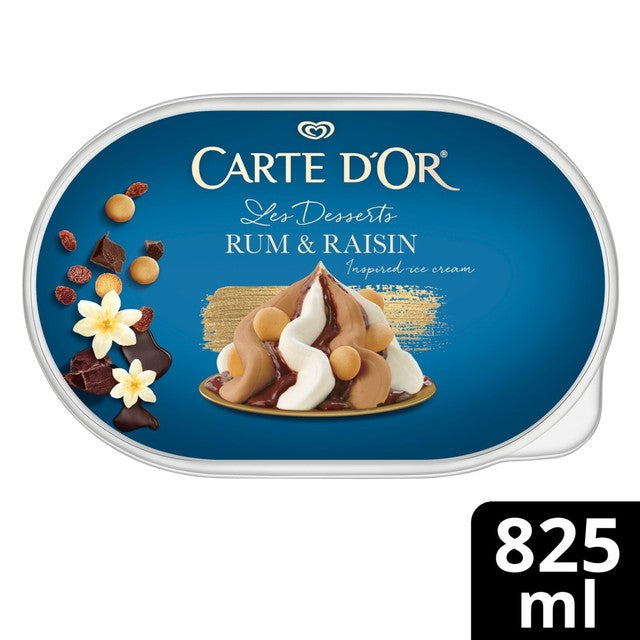 Carte D'Or rum & raisin ice cream dessert 825ml - British product