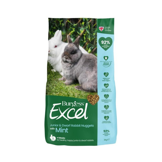 Burgess Junior and Dwarf Rabbit Food 3kg - British product