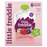 Little Freddie organic strawberries, blueberries and oats baby food pouch 6 x 100g, UK version