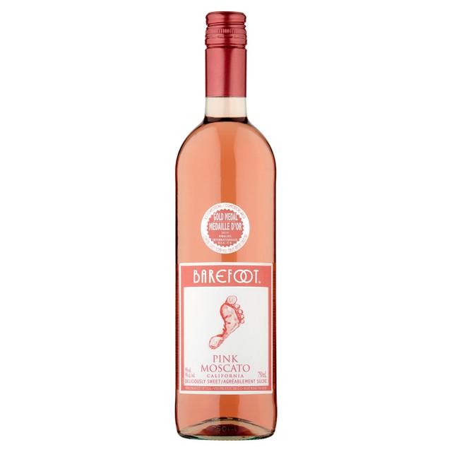 Barefoot Pink Moscato Rosé wine 75cl - British product