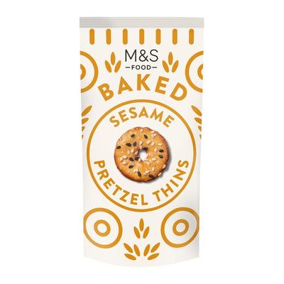 M&S Sesame Pretzel Thins Snack 80g