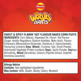 Wotsits Giants Sweet & Spicy baked corn puffs 130g (British brand)