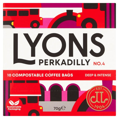 Lyons Perkadilly Coffee Bags Instant Ground Coffee 10 Pack