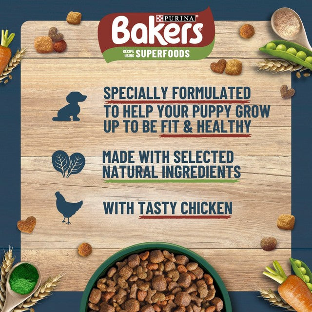 Bakers puppy chicken with vegetables dry dog food 2.85kg - British product