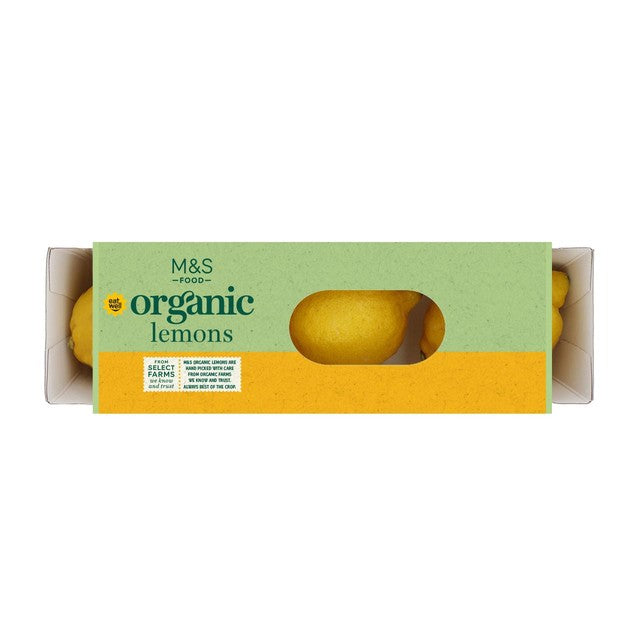 M&S organic unwaxed lemons 4-pack, imported from the UK