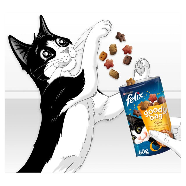Felix Goody Bag Original Chicken Liver & Turkey cat treats 60g - British product