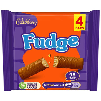 Cadbury Fudge Chocolate Bar Multipack 4 x 22g