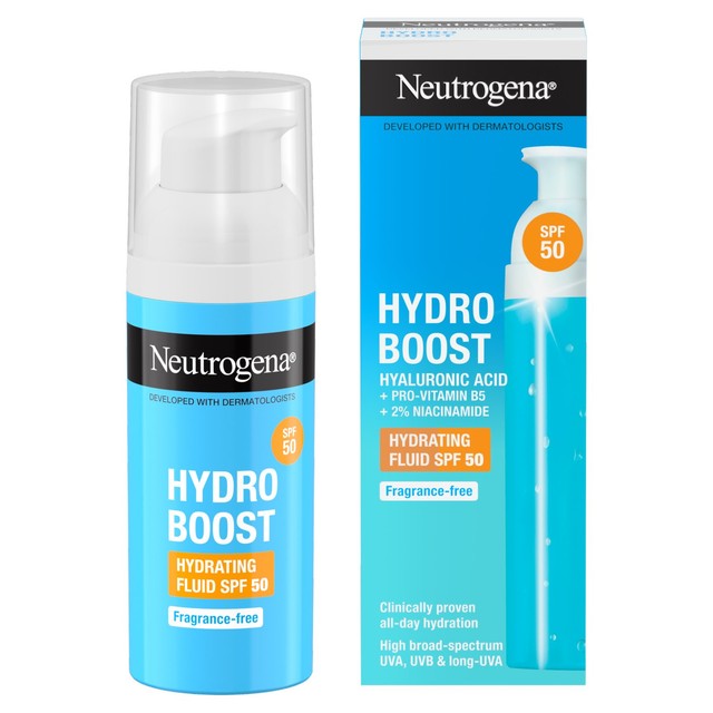 Neutrogena Hydro Boost Hydrating Fluid SPF50 50ml, imported from the UK