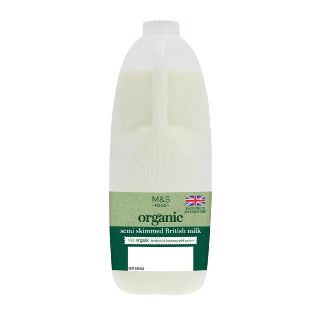 M&S organic semi-skimmed milk 4 pints, imported from the UK