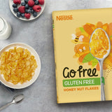 Nestle GoFree Gluten Free Honeynut Flakes breakfast cereal 350g, UK version