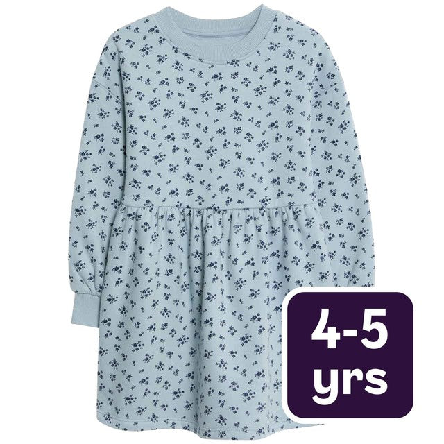 M&S Ditsy Floral Dress Navy 4-5 Years, imported from the UK