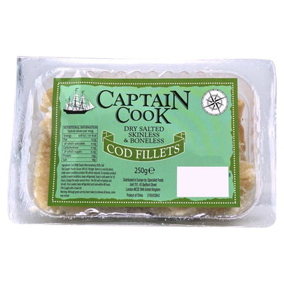 Captain Cook Dry Salted Skinless Boneless Cod Fillets