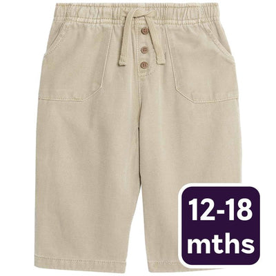 M&S Plain Trouser Neutral Baby Trousers 12-18 Months