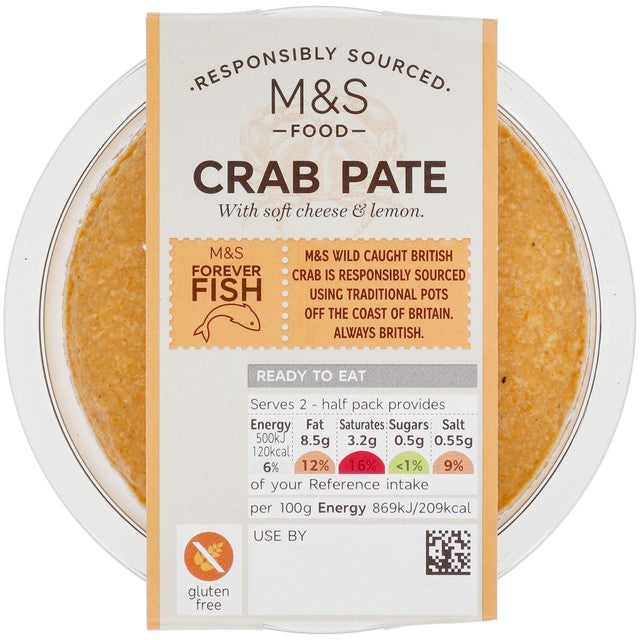 M&S smooth crab pâté 115g, imported from the UK