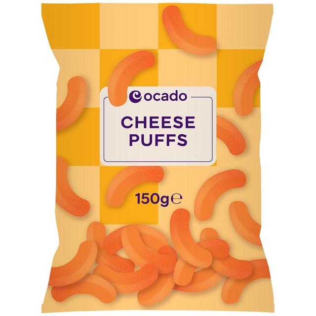 Ocado cheese puffs maize snacks 150g, imported from the UK
