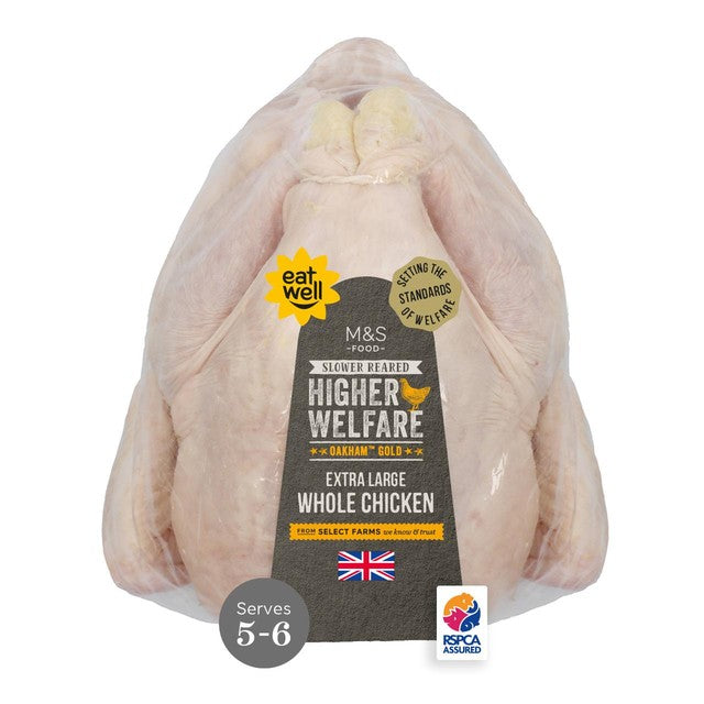 M&S Oakham Gold whole chicken 1.9kg, imported from the UK