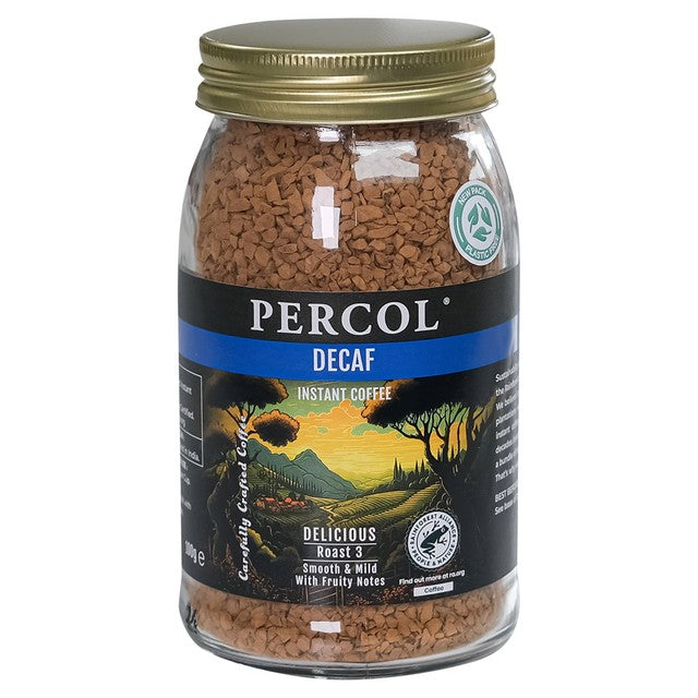 Percol decaf Colombia freeze-dried instant coffee 100g, imported from the UK
