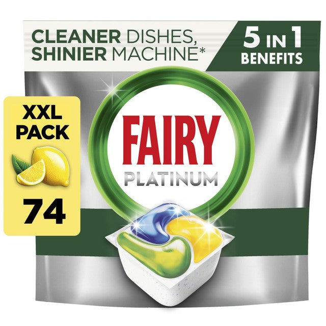 Fairy Platinum lemon dishwasher tablets 66 per pack - British product