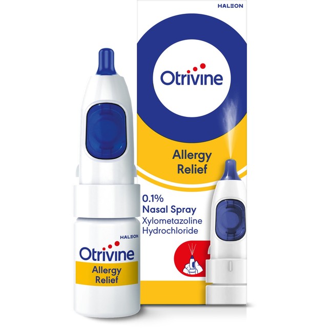 Otrivine Allergy Relief Nasal Spray 10ml, imported from the UK