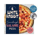 White Rabbit gluten free sourdough salame pizza 410g (British brand)