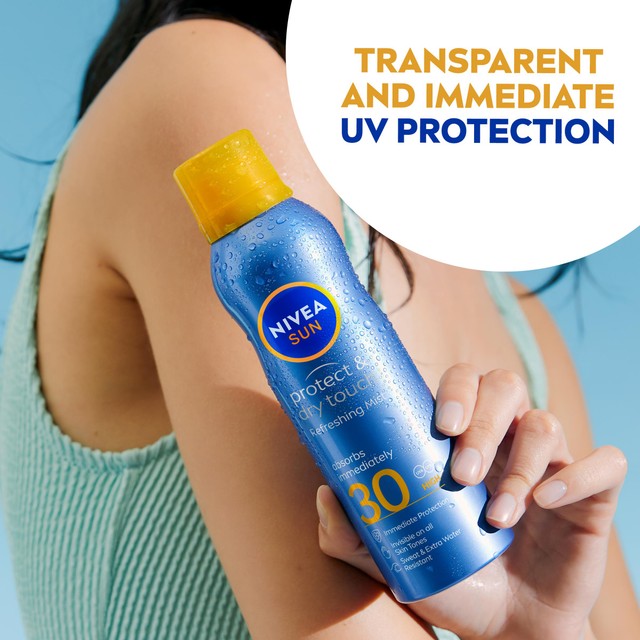 Nivea Sun Protect & Dry Touch SPF 30 Mist sunscreen spray 200ml, imported from the UK
