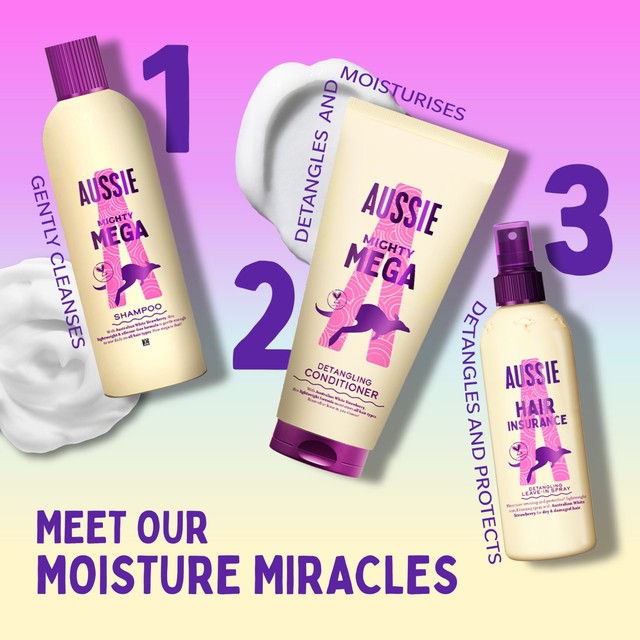 Aussie Mega White Strawberry shampoo 300ml - British product