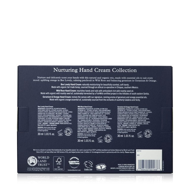 Neal's Yard Nurturing Hand Cream Collection 3 x 30ml, imported from the UK